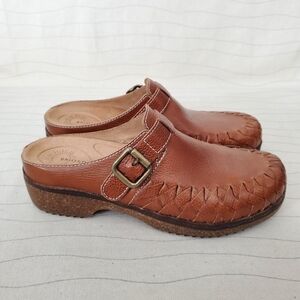 Brioso Womens Jordyn Brown Leather Clogs w/ Removable Insoles Shoes Size 7M